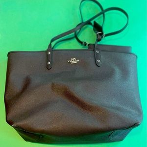 COACH REVERSIBLE TOTE BAG W/ MATCHING ZIPPERED POUCH